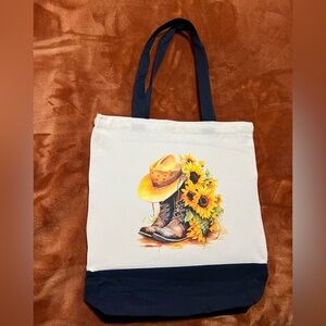 Cowboy Boots & Sunflowers Shoulder Bag 🌻